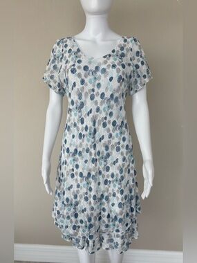 Nina Murati Polka Dot Short Sleeve Shift Dress, made in Italy